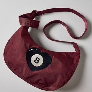 BAGGU UO Exclusive Embroidered 8 Ball Medium Nylon Crescent Bag